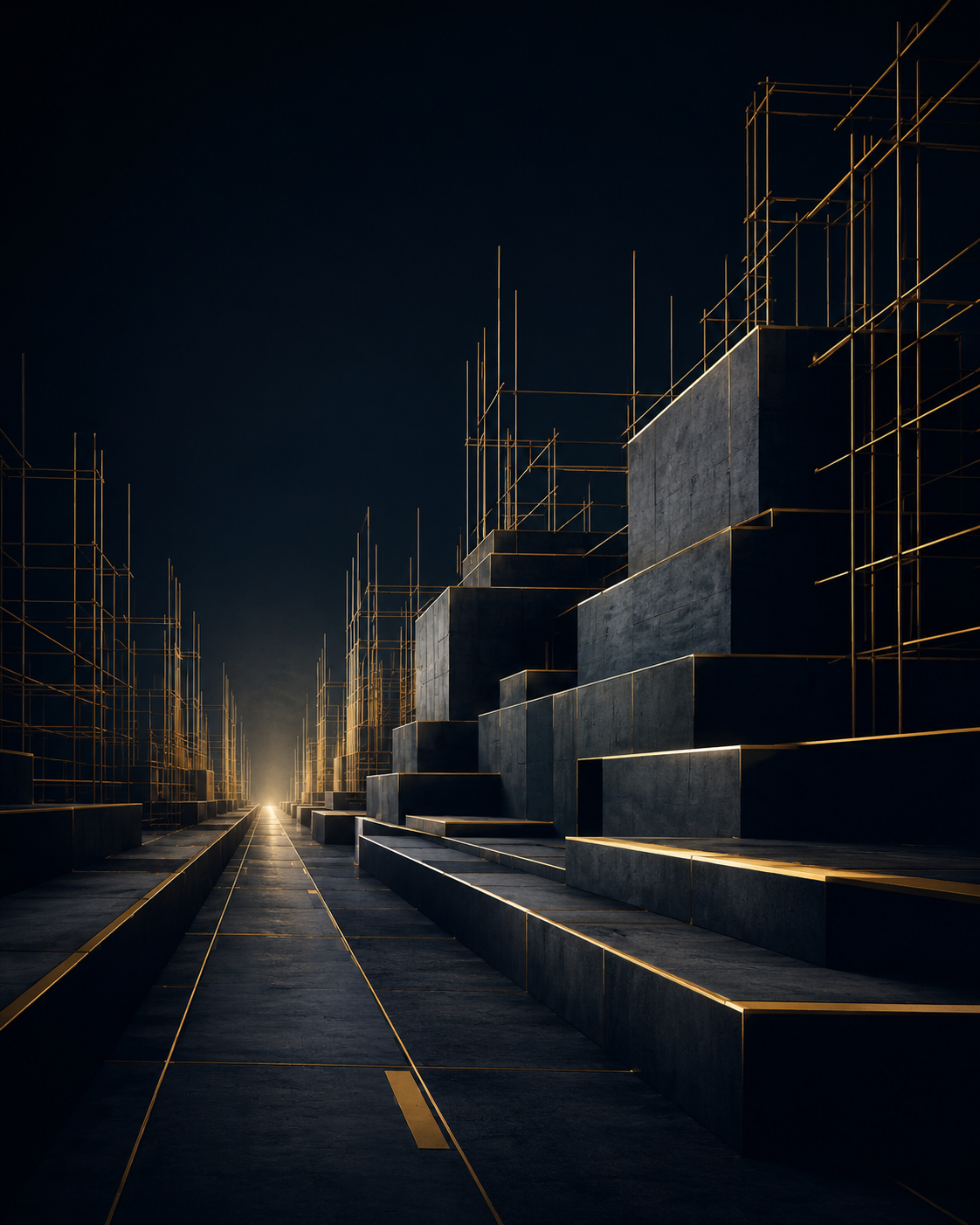Layered structural foundation representing stronger case preparation